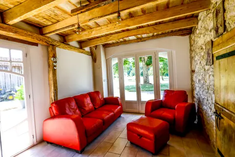 Annex lounge with garden views