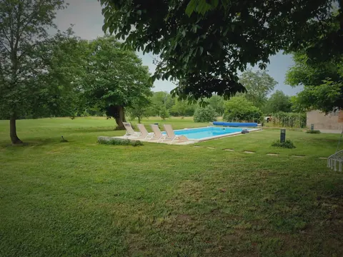 Pool and garden panorama