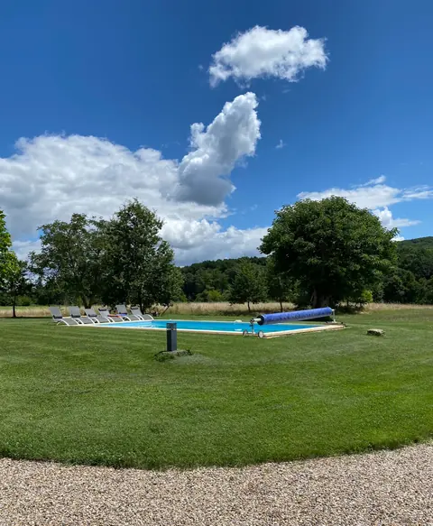 Pool under blue sky